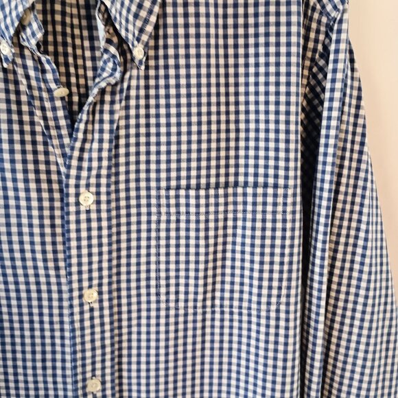 Brooks Brothers Regent L Blue Check Long Sleeve Button Down 100% Cotton Shirt - Picture 5 of 5